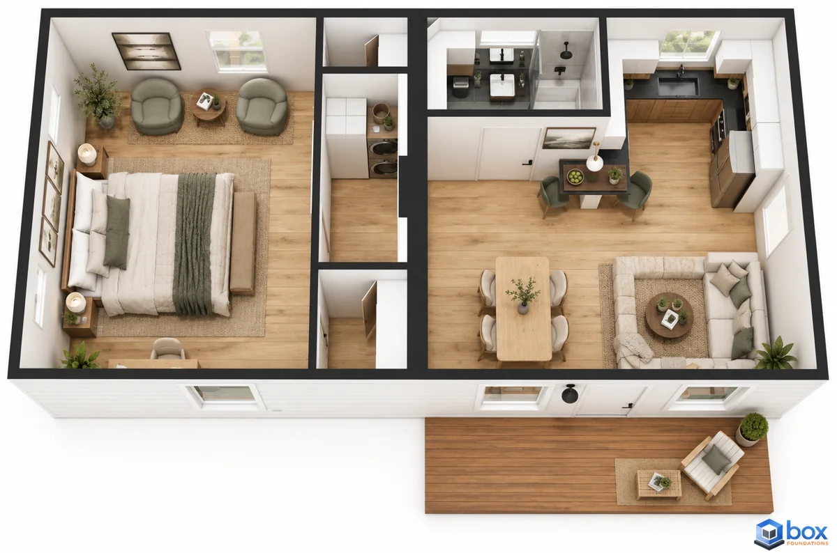 Boxabl One Bedroom floor plan
